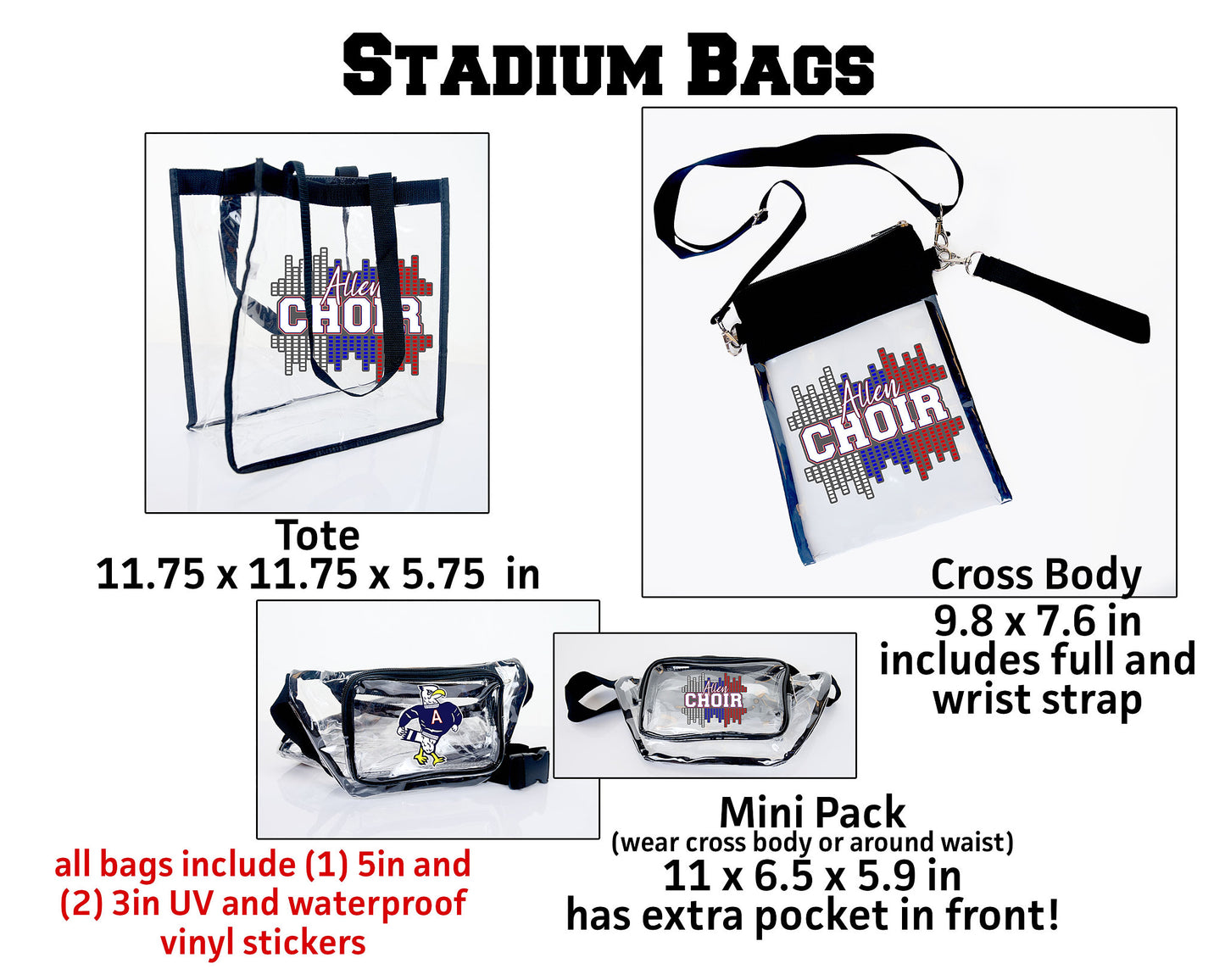 Allen Choir   - Clear Stadium Bags